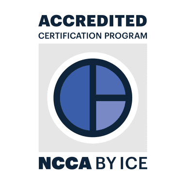 NCCA Accredited Certification Program mark by I.C.E.